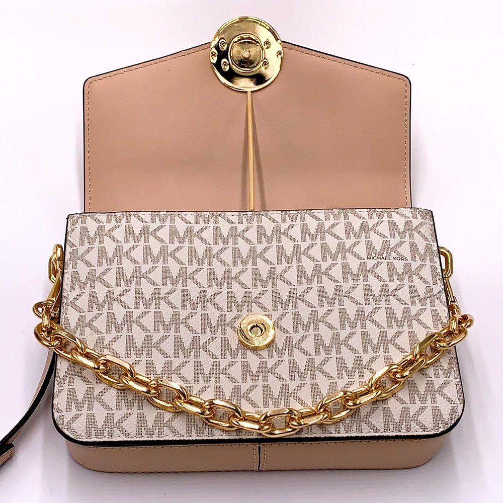 MICHAEL KORS CARMEN SMALL FLAP CROSSBODY BUFF MULTI - Picture 5 of 16